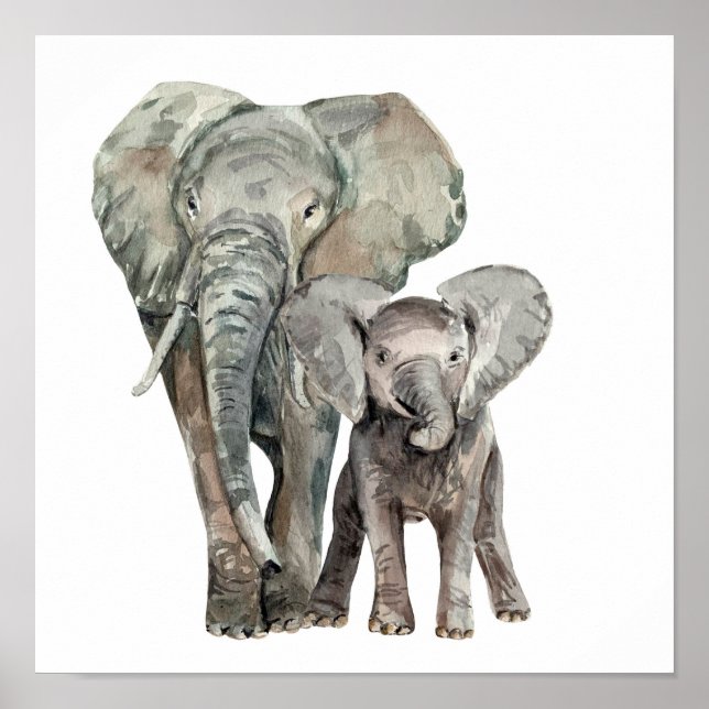 African Elephants wild animal Poster (Front)