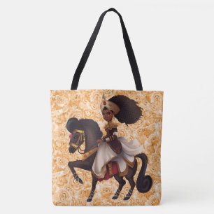 African Equestrian Princess Large Tote Bag