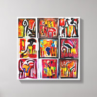 African Ethnic Art Abstract Painting Canvas Print