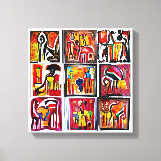 African Ethnic Art Abstract Painting Canvas Print