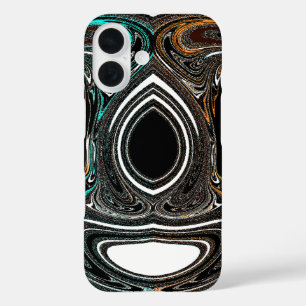 African Ethnic Doodle   Zebra Textured Abstract Ar iPhone 16 Case