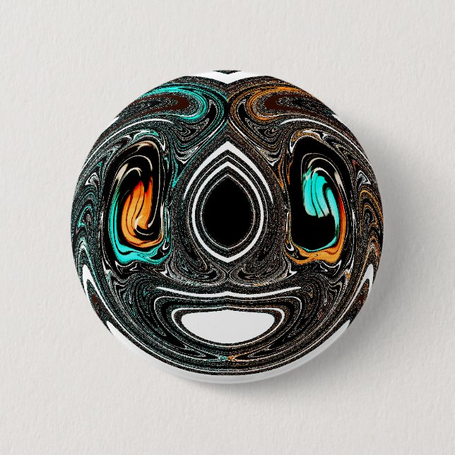 African Ethnic Doodle Zebra textured Art Print 6 Cm Round Badge (Front)