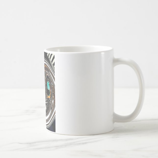 African Ethnic Doodle Zebra textured Art Print Coffee Mug (Right)