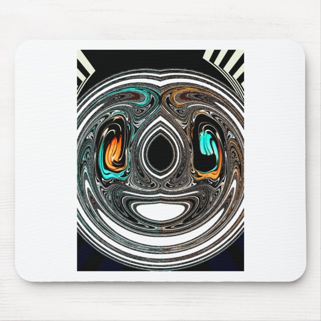 African Ethnic Doodle Zebra textured Art Print Mouse Mat (Front)