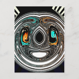 African Ethnic Doodle Zebra textured Art Print Postcard