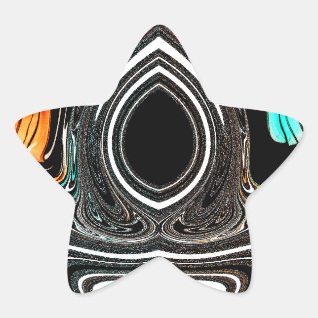 African Ethnic Doodle Zebra textured Art Print Star Sticker (Front)