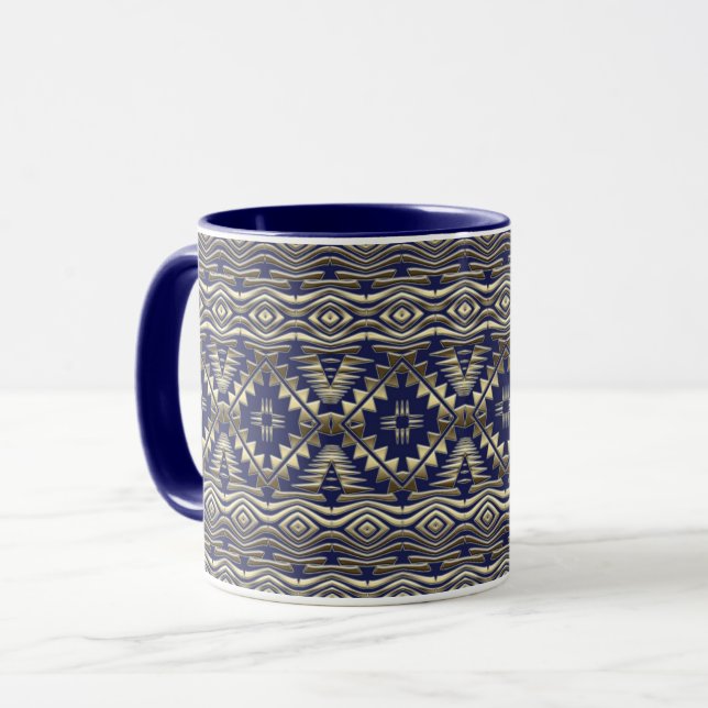 african ethnic golden  pattern mug (Front Left)