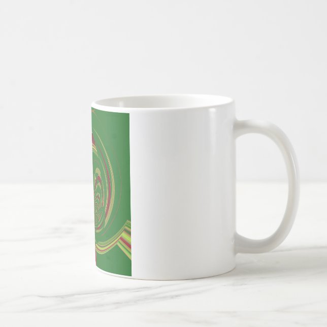 African Ethnic Green Floral Motif Pattern Design Coffee Mug (Right)