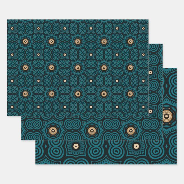 African Ethnic Inspired Pattern No5 Wrapping Paper Sheet (Set)