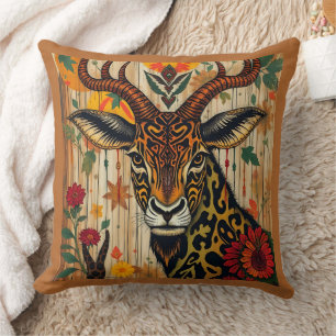 african ethnic Kwanzaa Wild Animals in Disguise Cushion