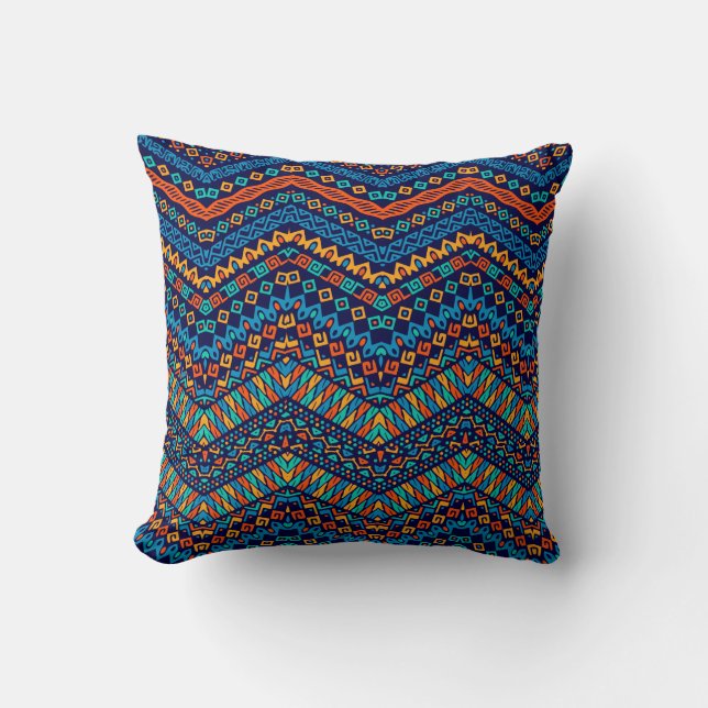 African ethnic pattern funky colours cushion (Front)
