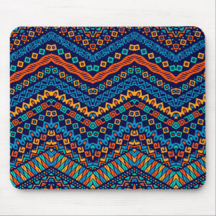 African ethnic pattern funky colours mouse mat