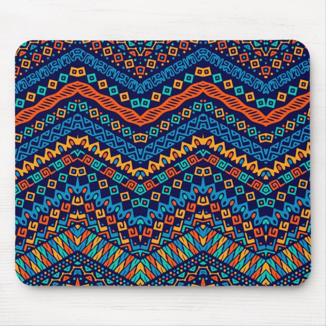 African ethnic pattern funky colours mouse mat (Front)