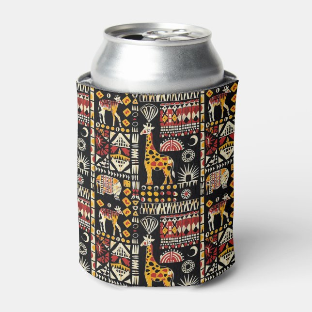 African ethnic traditional ornament, tribal patter can cooler (Can Front)