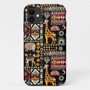 African ethnic traditional ornament, tribal patter iPhone 11 case