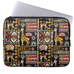 African ethnic traditional ornament, tribal patter laptop sleeve