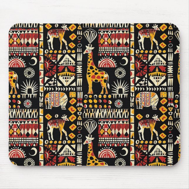 African ethnic traditional ornament, tribal patter mouse mat