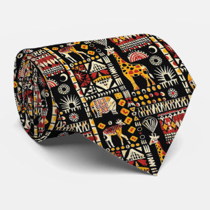 African ethnic traditional ornament, tribal patter tie