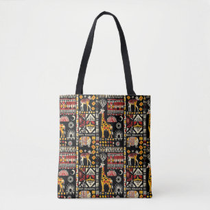 African ethnic traditional ornament, tribal patter tote bag