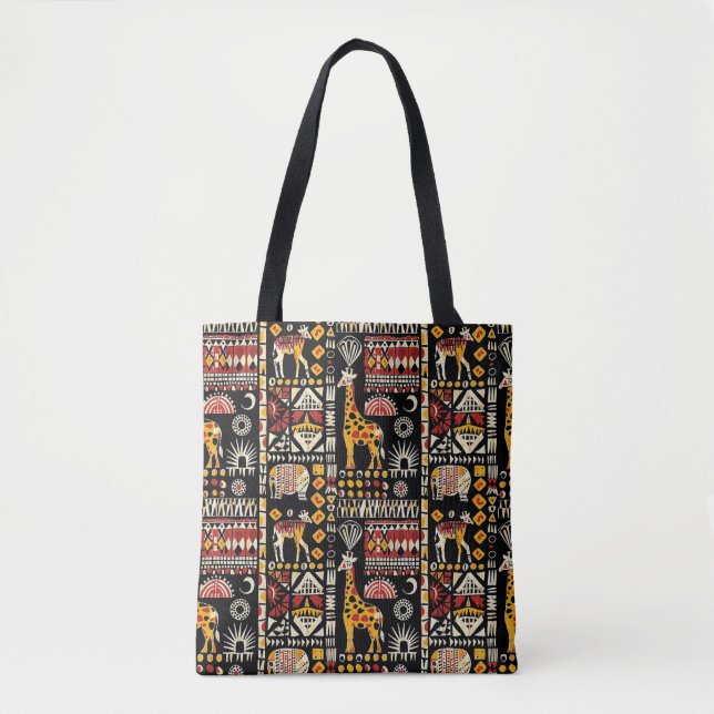 African ethnic traditional ornament, tribal patter tote bag (Front)