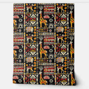 African ethnic traditional ornament, tribal patter wallpaper