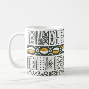African ethnic, watercolor seamless pattern. coffee mug