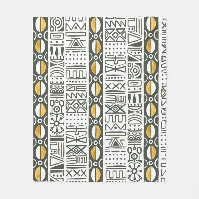 African ethnic, watercolor seamless pattern. fleece blanket (Front)