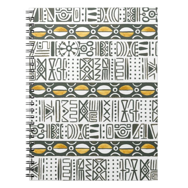 African ethnic, watercolor seamless pattern. notebook (Front)