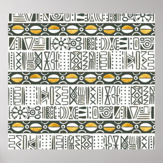 African ethnic, watercolor seamless pattern. poster