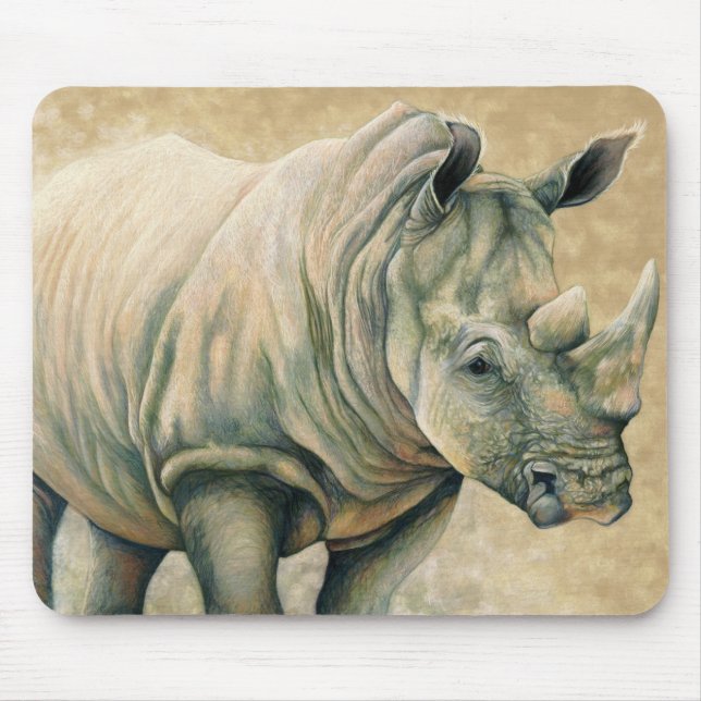 African Expressions - White Rhino Mouse Mat (Front)