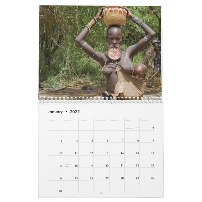 African Faces Custom Printed Calendar (Jan 2027)