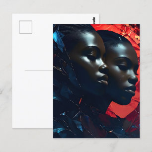 African fashion art postcard