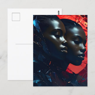 African fashion art postcard