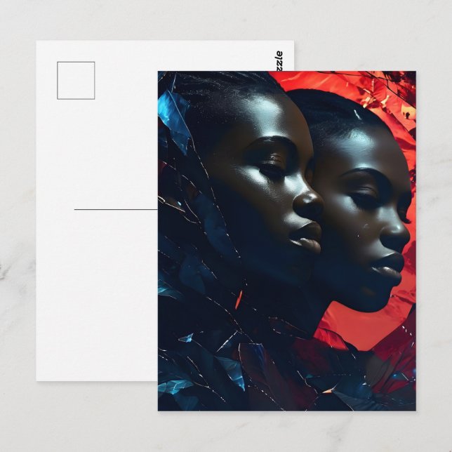 African fashion art postcard (Front/Back)