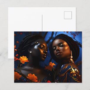 African fashion art postcard
