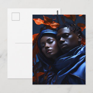 African fashion art postcard
