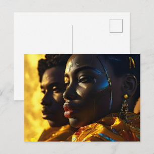 African fashion art postcard