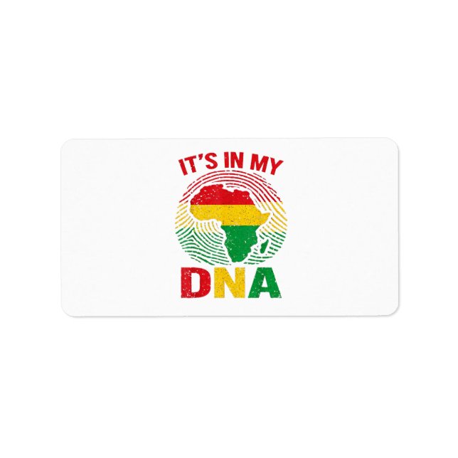  African Fingerprint Black History Label (Front)