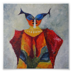 African Fishes Abstract Art Painting  Photo Print