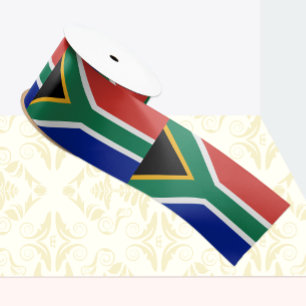 African Flag & South African travel, holiday/sport Grosgrain Ribbon