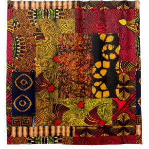 African Floral  Graphic Print Shower Curtain