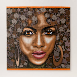 African Flower - Pretty Woman - Art - Jigsaw Puzzle