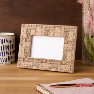 African Folk Art - Seamless Shapes Pattern 1 Etched Frames