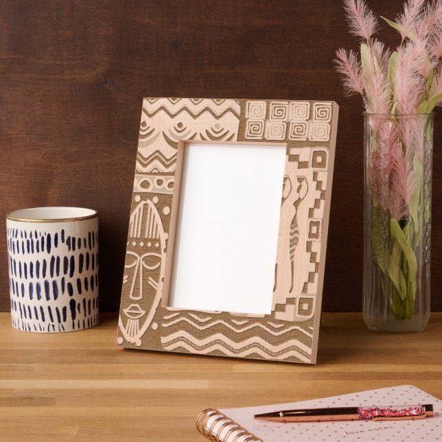 African Folk Art - Seamless Shapes Pattern 1 Etched Frames (Left)