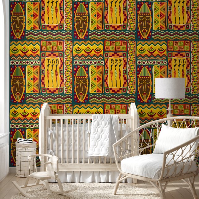 African Folk Art - Seamless Shapes Pattern 1 Wallpaper (Kids)