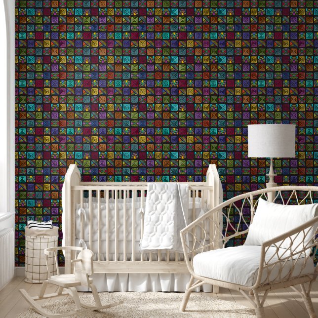 African Folk Art - Seamless Shapes Pattern 3 Wallpaper (Kids)