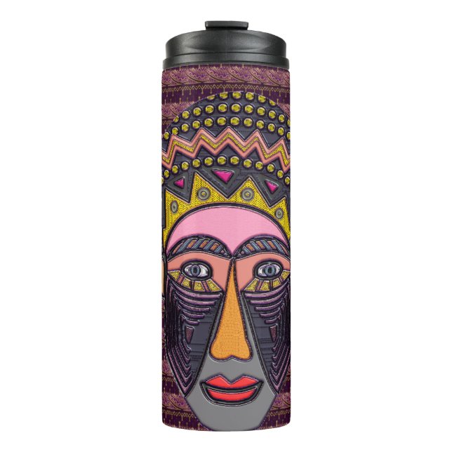 African Folk Art Thermal Tumbler (Front)