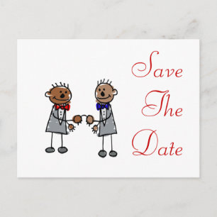 African Gay Couple Announcement Postcard