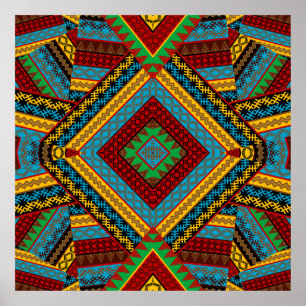 African Geometric Motif Poster