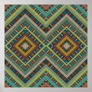 African Geometrical Motif Poster